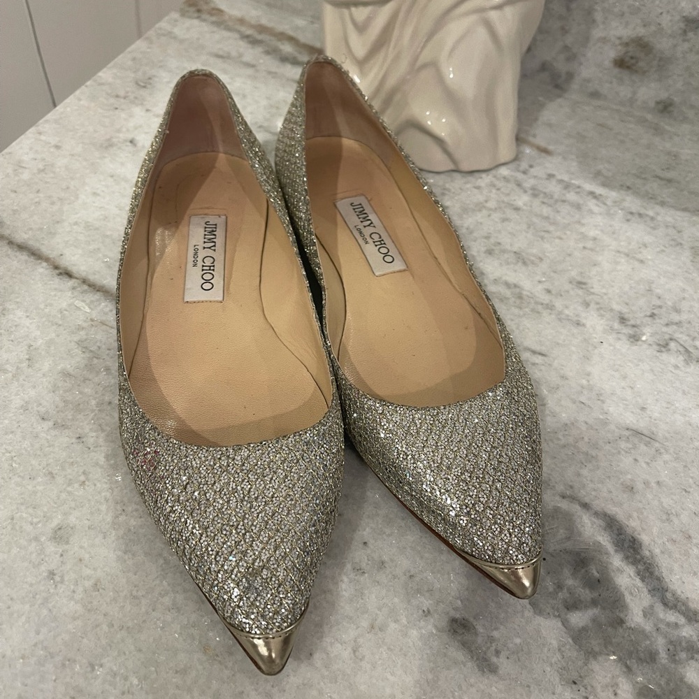 Jimmy Choo London Flats/ Wedding Flats size 38.5